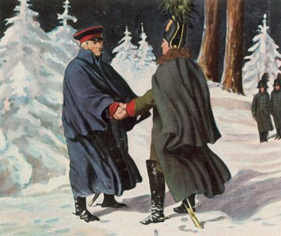 ヨルクとロシアの将軍ディービッチの交渉（1812年12月25日）（エンハンスド・カラーリト 作： Franz Stassen