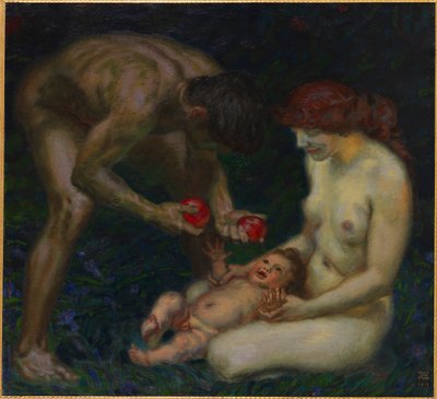 アダムとイブの家族、1912 年。 作： Franz Stuck Ritter von
