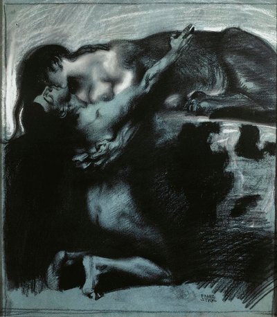 1890 年から 1914 年にかけてのスフィンクスのキス。 作： Franz Stuck Ritter von