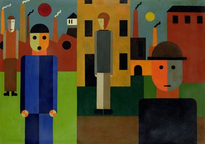 工場、1926年（カードに油彩） 作： Franz W. Seiwert