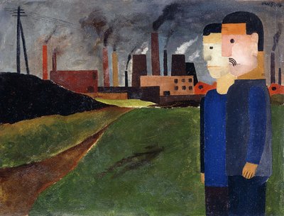 産業景観と労働者;労働者のいる産業景観 作： Franz W. Seiwert
