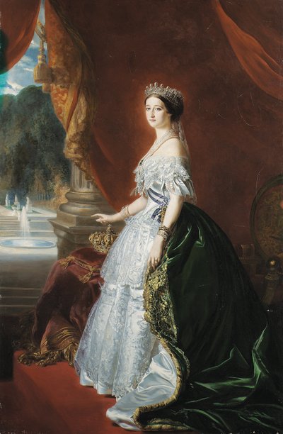 皇后ウジェニーの全身像（キャンバスに油彩） 作： Franz Xaver  Winterhalter (after)