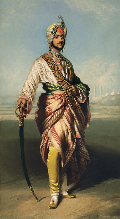 デュリープシン、ラホールのマハラジャ（1838-93）、RJレーンによってリトグラフされた1854（リトグラフ） 作： Franz Xaver Winterhalter