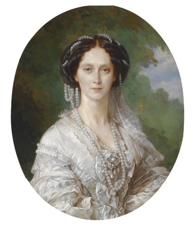 ロシア皇后マリア・アレクサンドロヴナ（1824-1880）の肖像（旧姓：ヘッセンおよびラインのマリア王女（マクシミリアンヌ・ヴィルヘルミネ・マリー）） - ロシア皇后マリア・アレクサンドロヴナ（1824-1880）の肖像 - フランツ・クサヴァー・ヴィンターハルター（1805-1873）の絵画 作： Franz Xaver Winterhalter