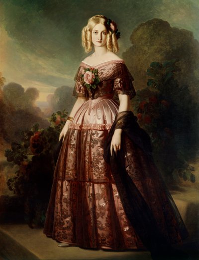 マリー・キャロライン・オーギュスト・ド・ブルボン・サレルノ公爵夫人「オーマール」の全身像 作： Franz Xaver Winterhalter