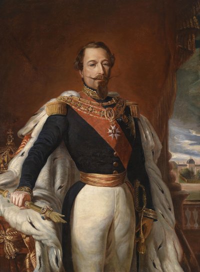 皇帝ナポレオン3世のフランスの肖像1808-1873。 作： Franz Xaver Winterhalter