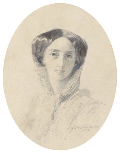ヴュルテンベルクの女王1822年から1892年までのロシアの大公オルガニコラエフナの肖像 作： Franz Xaver Winterhalter