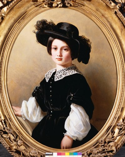 若い女の子の肖像画、1850 作： Franz Xaver Winterhalter