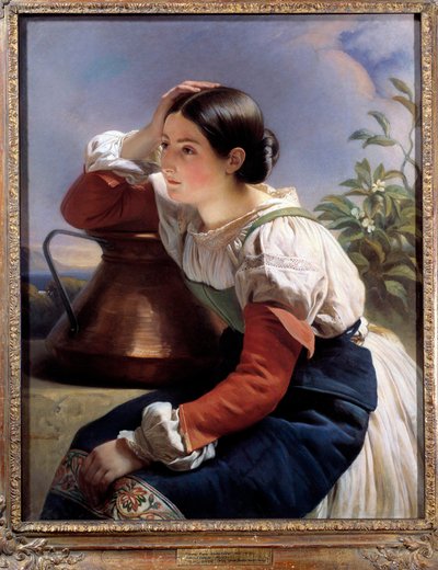 井戸端会議の若いイタリア人の肖像 Xaver Winterhalter（1806-1873）の絵画 1833年。個人蔵 作： Franz Xaver Winterhalter