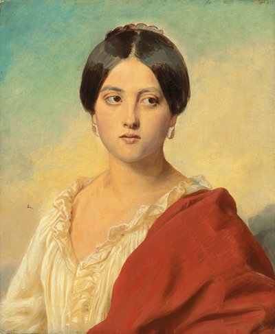 イタリアの少女の肖像、半分の長さ、1834年頃 作： Franz Xaver Winterhalter
