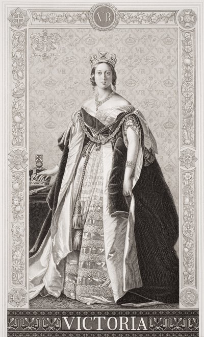 「イギリスとスコットランドの歴史のイラスト」第2巻からのビクトリア女王（1819-1901） 作： Franz Xaver Winterhalter