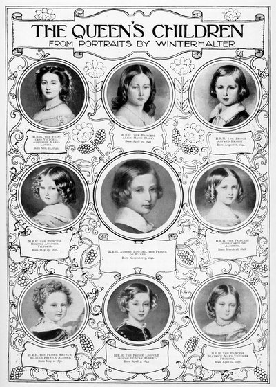 19世紀半ばのビクトリア女王の子供たち。 作： Franz Xaver Winterhalter