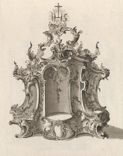 タバナクルのデザイン、シリーズ「タバナクル」のプレート 4、印刷された ca。 1750-56。 作： Franz Xavier Habermann