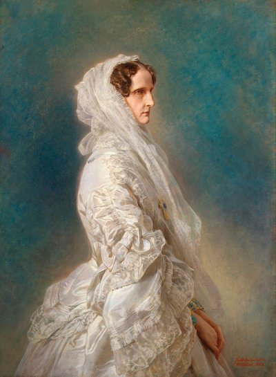 プロイセンの皇后アレクサンドラ フョードロヴナ シャーロットの肖像、1856 年。 作： Franz Xaver Winterhalter