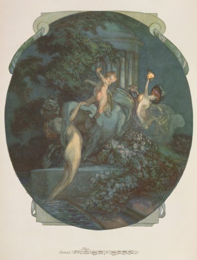 ケンタウロス、ニンフ、キューピッド 作： Franz von Bayros (1866 1924)