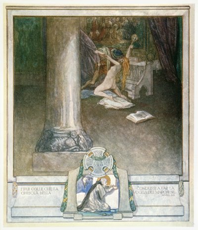 ダンテの「神曲」、インフェルノ、XVIIIからのイラスト：55 作： Franz von Bayros (1866 1924)
