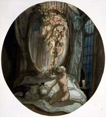 ベッドの上の女性 作： Franz von Bayros (1866 1924)