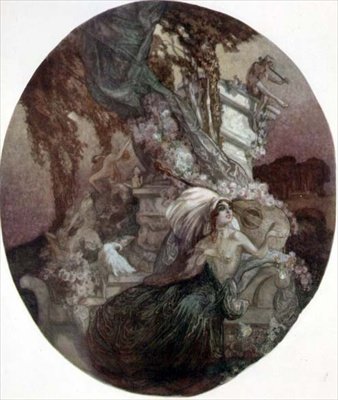 真珠を持つ女性 作： Franz von Bayros (1866 1924)