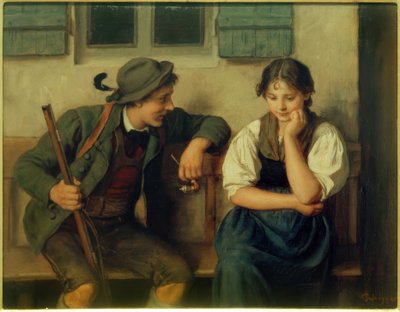 難しい質問 作： Franz von Defregger