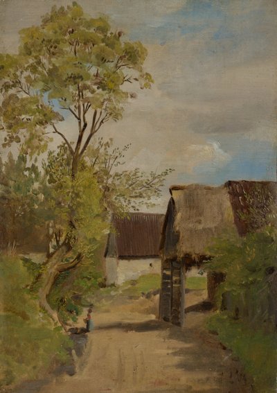 女性の形をしたdorfstraße（？） 作： Franz von Lenbach