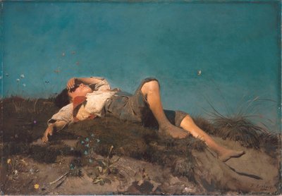 ドイツ語： Hirtenknabe 羊飼いの少年 作： Franz von Lenbach