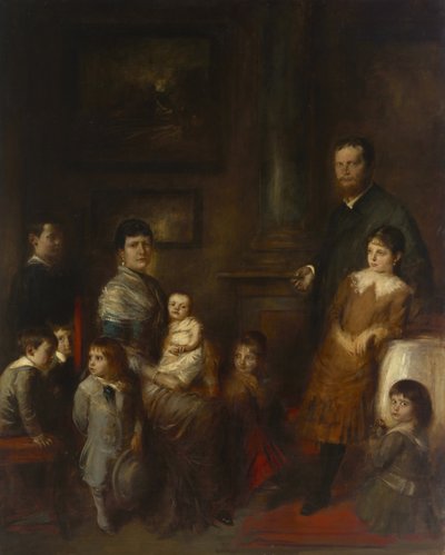 家族と一緒にバイエルンのルートヴィヒ皇太子 作： Franz von Lenbach