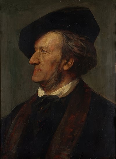 作曲家リチャード・ワーグナー（1813-1883）の肖像。 1871 作： Franz von Lenbach