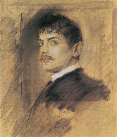 フランツ・シュトゥックの肖像 作： Franz von Lenbach