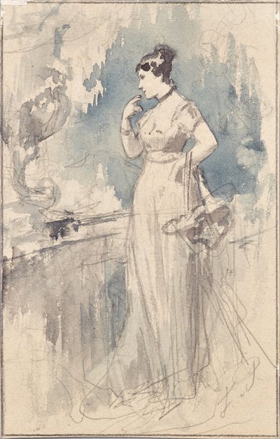ロングドレスの女性 作： Franz von Persoglia