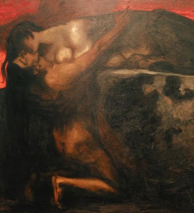 スフィンクスの接吻 作： Franz von Stuck