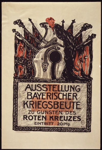 バイエルン戦争の展示会、赤十字に利益をもたらす1915年 作： Franz von Stuck