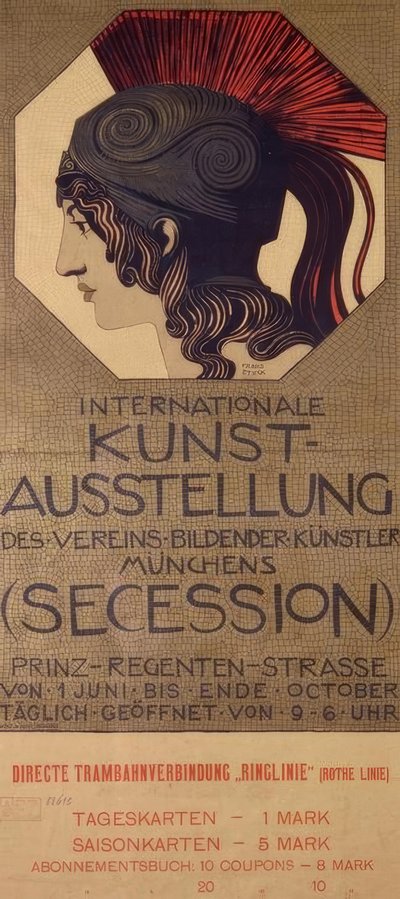 F V。漆喰-ポスターint。美術展 作： Franz von Stuck