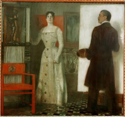 スタジオで立ち往生しているフランツとメアリー 作： Franz von Stuck