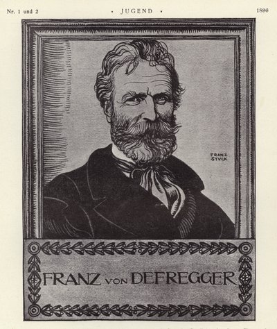 フランツ・フォン・デフレッガー（オーストリアの画家）（リトグラフ 作： Franz von Stuck