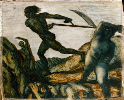 フランツ・フォン・スタック、死神-絵画、1923年頃 作： Franz von Stuck