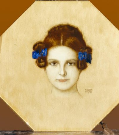 フランツ・フォン・シュタック、メアリーとブルーのリボン 作： Franz von Stuck