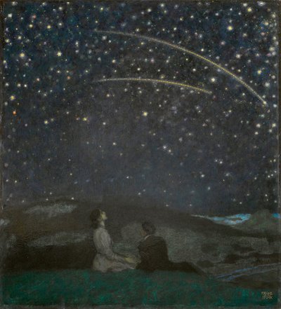 Les etoiles filantes (Franz et Mary von Stuck) - Shooting Stars (Franz and Mary Stuck), by Stuck, Franz, Ritter von (1863-1928).木に油彩 作： Franz von Stuck