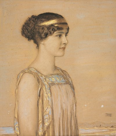 ギリシャの衣装を着たメアリーの肖像、1910 作： Franz von Stuck