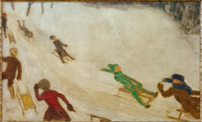 子供をそり 作： Franz von Stuck