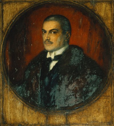 アーティストの自画像、半分の長さ、1915 作： Franz von Stuck