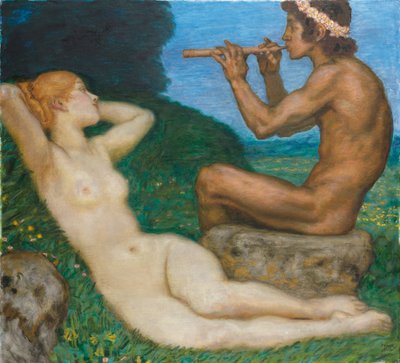春の愛;愛の春、1917 作： Franz von Stuck