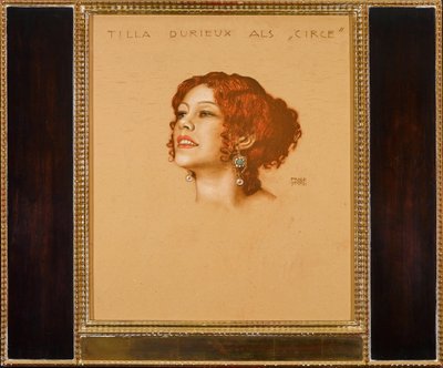 ティラ・デュリユー（1880-1971）シーリス役 - フランツ・リッター・フォン・スタック（1863-1928）。厚紙にパステル 作： Franz von Stuck