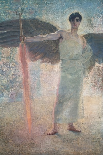 楽園の守護者。 1889 作： Franz von Stuck