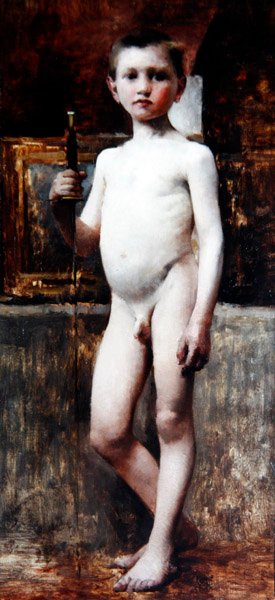 少年、1911年頃（油彩・キャンバス） 作： Franz von Stuck