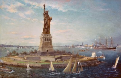 リバティ島、ニューヨーク港、1883 作： Fred Pansing
