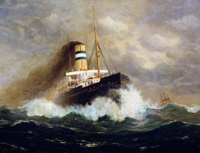 フレッド・パンシング（1844-1912）作 ポツダム旅客船 油彩・キャンバス 20世紀 作： Fred Pansing