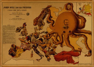 ジョン・ブルと彼の友人。ヨーロッパのセリオコミック地図 作： Fred W. Rose