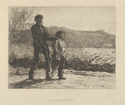 盲目の男の旅人、1863年。 作： Fred Walker