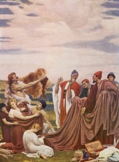 ブリテン島沿岸のフェニキア商人（カラーリトグラフ） 作： Frederic (after) Leighton