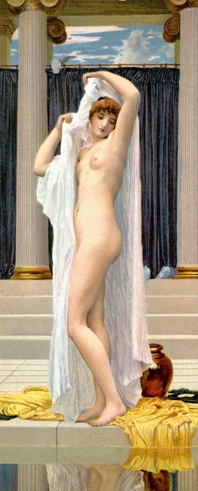 サイケの風呂、1900年頃（絵葉書） 作： Frederic (after) Leighton
